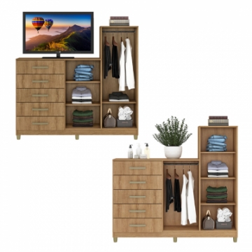 Duas opções de montagem interna.