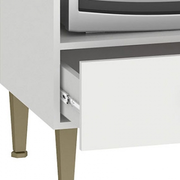 1 puerta y 1 cajón con guías telescópicas.