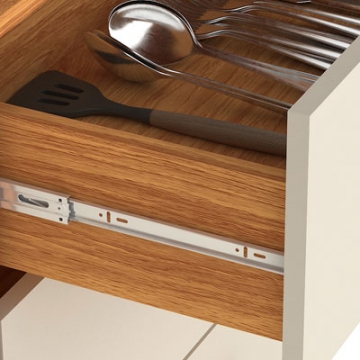 3 cajones con guías telescópicas.